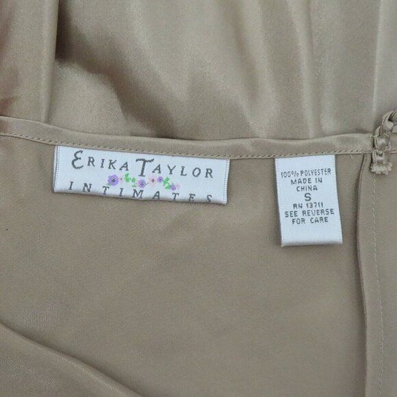 Erika Taylor Womens Small Beige Scallop Braided Embroidered Flower Nightgown VTG - Picture 6 of 9